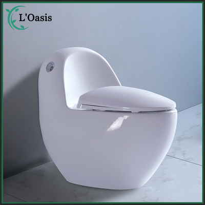 New Design Egg-Shape Wc One-Piece Siphonic Hotel Toilet Commode
