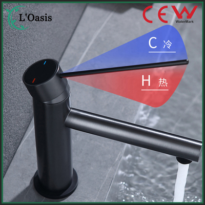 China Watermark Square Round Black Bathroom Basin Faucet Tap Sanitary Ware Kitchen Sink Faucet Single Hole Mixer/Water/Top Faucet