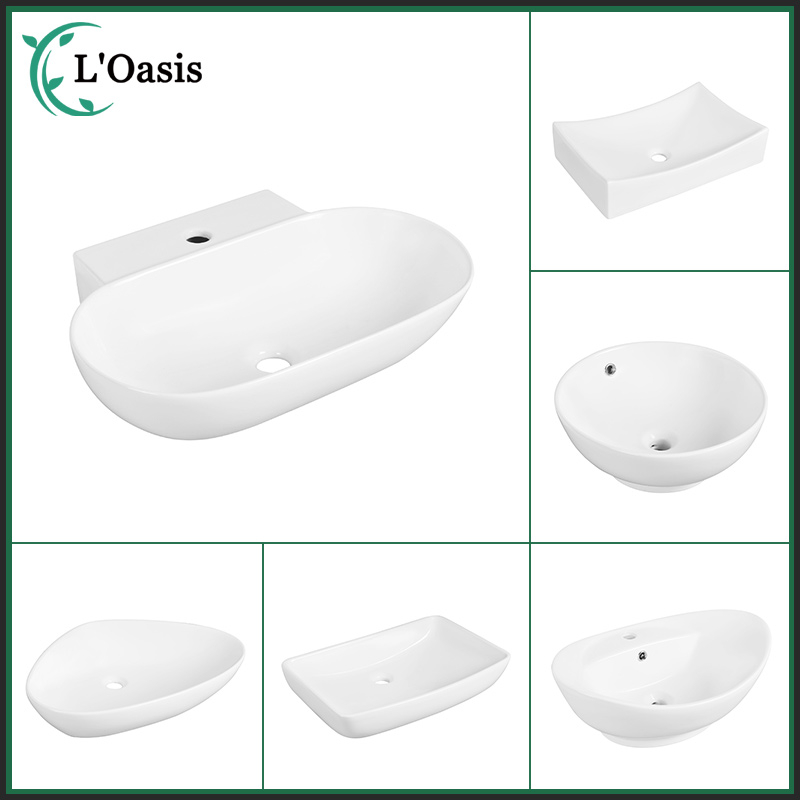 New Design Round White Ceramic Sanitary Ware Bathroom Sink