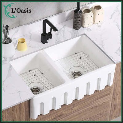 Straight-Side Ceramic Vegetable Sink with Front Kitchen Sink