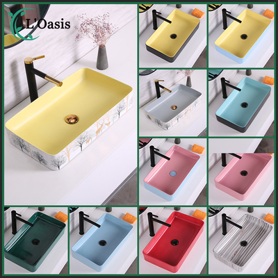 New Color Hand Art Basin Yellow Color Washing Basin Bathroom Sink