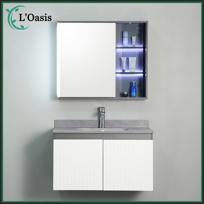 Slate Wall Mounted Bathroom Vanity Combination Ceramic Wash Basin Bathroom Cabinet