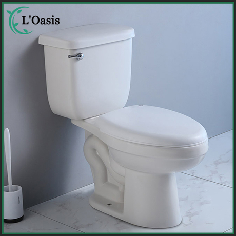 Bathroom Ceramic Siphon Flush Two Piece Wc Toilet with S-Trap White Bathroom Toilet Self-Clean Nano Water Closet Ceramic Toilet Discount